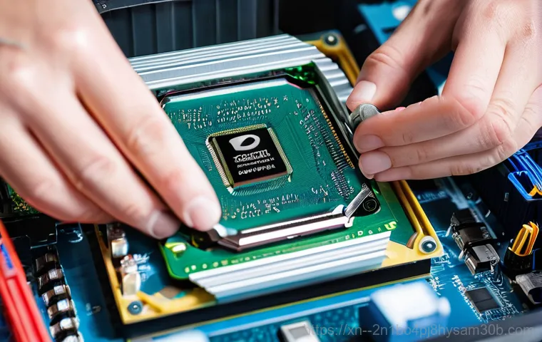 냉천동 cpu조립 및 교체수리 - A person in their late 20s to early 30s, looking stressed and frustrated, sitting in front of a mode...