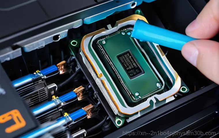 냉천동 cpu조립 및 교체수리 - A professional computer technician, wearing a clean, light blue uniform shirt with a company logo, i...