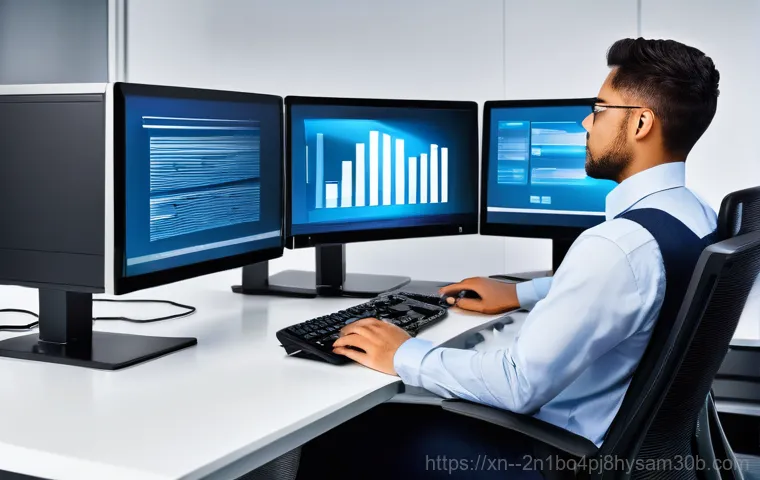 정릉동 server출장방문수리점 - **Prompt 2: Expert Onsite Server Repair and Relief**
    A focused shot inside a tidy small office o...