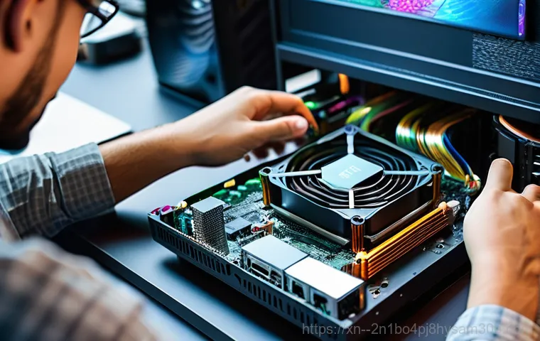 대흥동 cpu조립 및 교체수리 - A professional computer technician, wearing a clean work uniform and an anti-static wrist strap, is ...