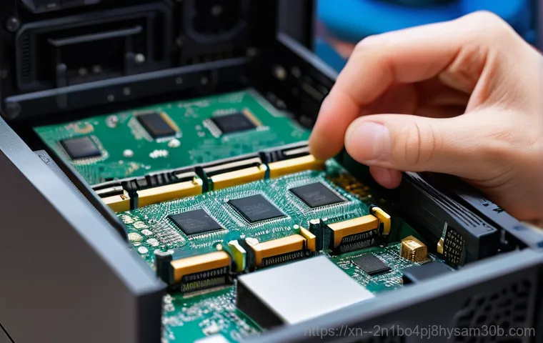숭인동 모니터화면 안나옴 - A focused shot of a person, dressed in a comfortable shirt, carefully checking the cable connections...