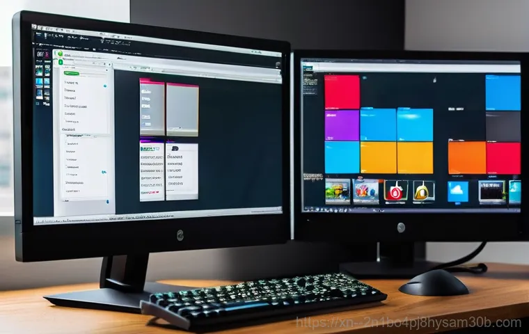 숭인동 모니터화면 안나옴 - A close-up view of a pair of hands, wearing casual attire, carefully working inside an open computer...