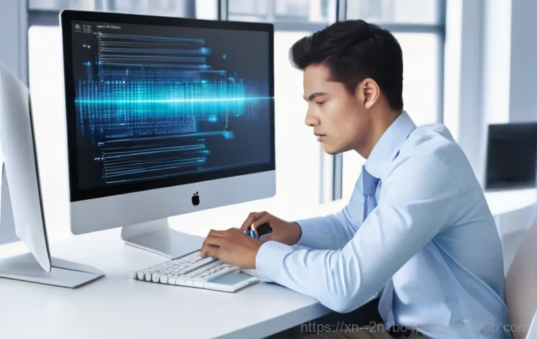 강동구 STATUS_PAGEFILE_MISSING - **Prompt:** A close-up shot of a person's hands intently navigating a computer interface on a monito...