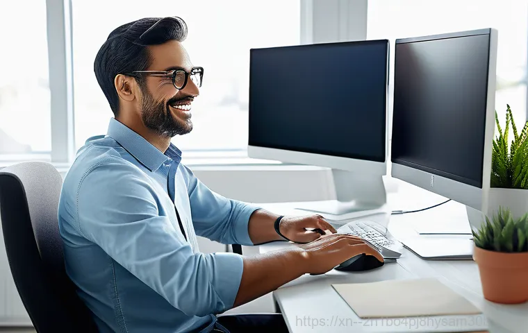 본동 블루스크린 - A focused person, gender-neutral, wearing a clean, fitted t-shirt and jeans, is carefully working on...