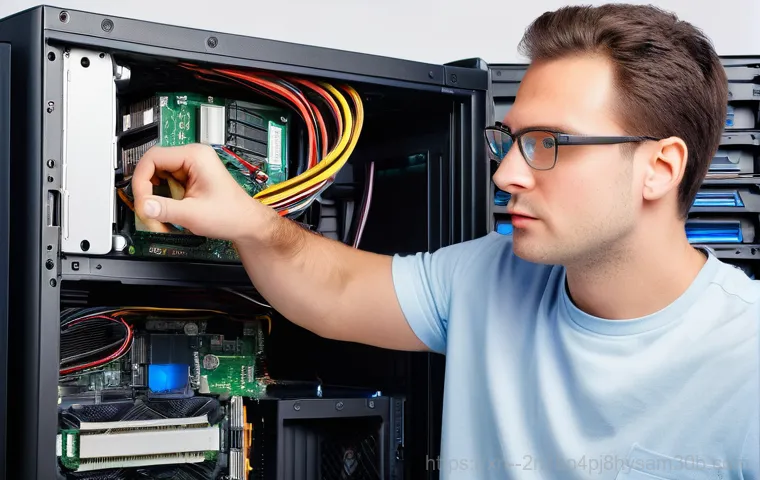 중학동 컴퓨터멈춤 - A young adult, either male or female, sitting at a home office desk, looking extremely frustrated an...