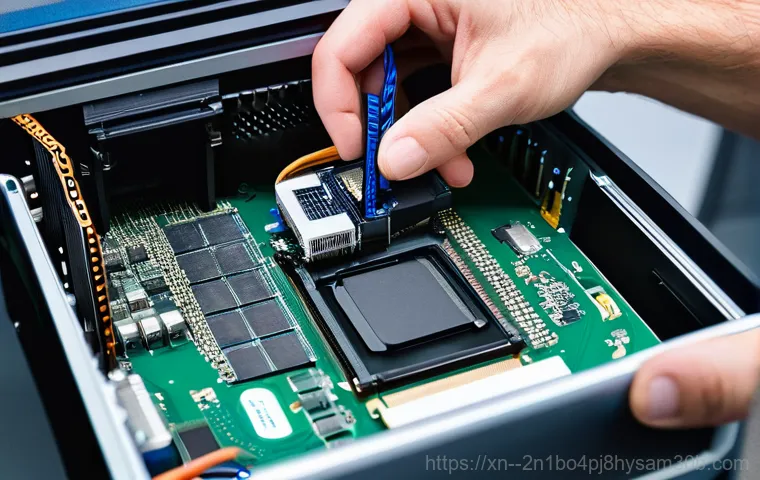 장지동 NMI_HARDWARE_FAILURE - **Prompt:** A young adult, looking frustrated and slightly panicked, sits at a desk in front of a co...