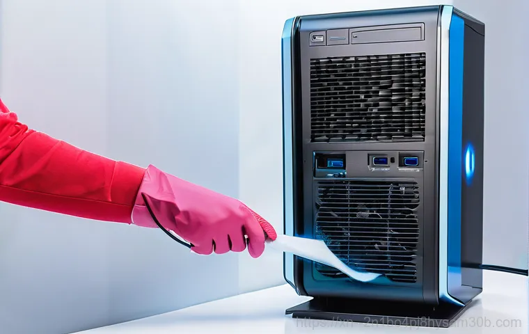 장지동 NMI_HARDWARE_FAILURE - **Prompt:** A person, wearing clean, practical work clothing, is meticulously examining a desktop co...