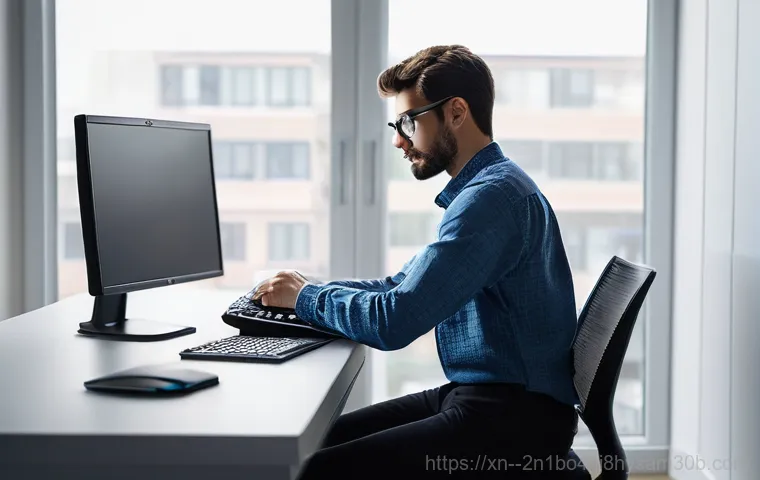 옥길동 STATUS_PRIVILEGED_INSTRUCTION - **Prompt:** A young adult, looking slightly perplexed and a bit frustrated, sits at a wooden table i...