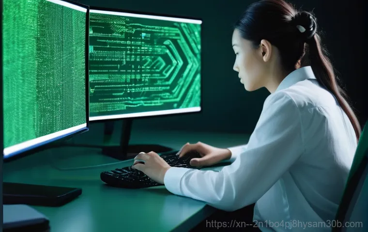 염곡동 STATUS_KERNEL_MODULE_FAILURE - **Prompt 2: The Sudden Blue Screen Encounter**
    "A close-up, highly detailed shot of a person (ge...