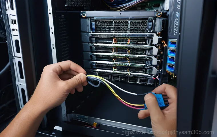 동대문 UNMOUNTABLE_BOOT_VOLUME - A young adult, looking perplexed and slightly frustrated, sits in a dimly lit home office in front o...