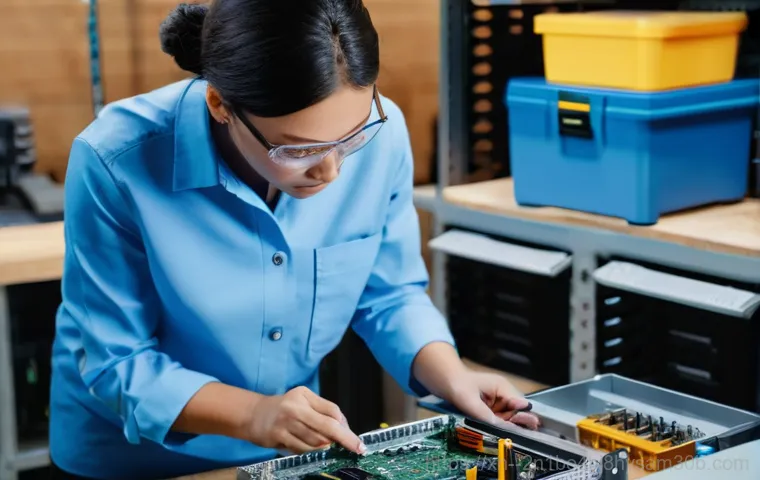 냉천동 나스 nas 설정및수리 - A confident woman, dressed in business casual attire, is smiling gently while holding a tablet displ...
