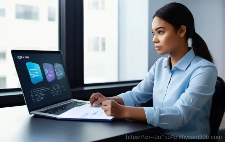 과해동 pc복구중 - A professional male computer technician in a branded polo shirt is kneeling beside a desktop compute...