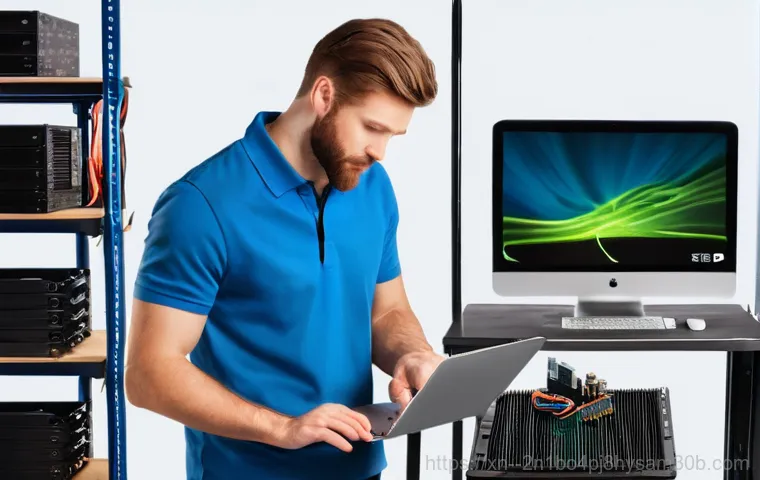 등촌동 SSD조립 및 교체수리 - **Image Prompt 1: The Frustration of a Slow PC and SSD Warning**
    A realistic, slightly overhead ...