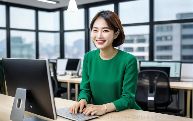 홍파동 server출장방문수리점 - A highly skilled female IT engineer, dressed in a professional dark blue polo shirt with a subtle te...