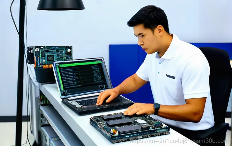 장항동 CRITICAL_PROCESS_DIED - **Prompt:** A detailed scene showing a person, focused and determined, actively troubleshooting a de...