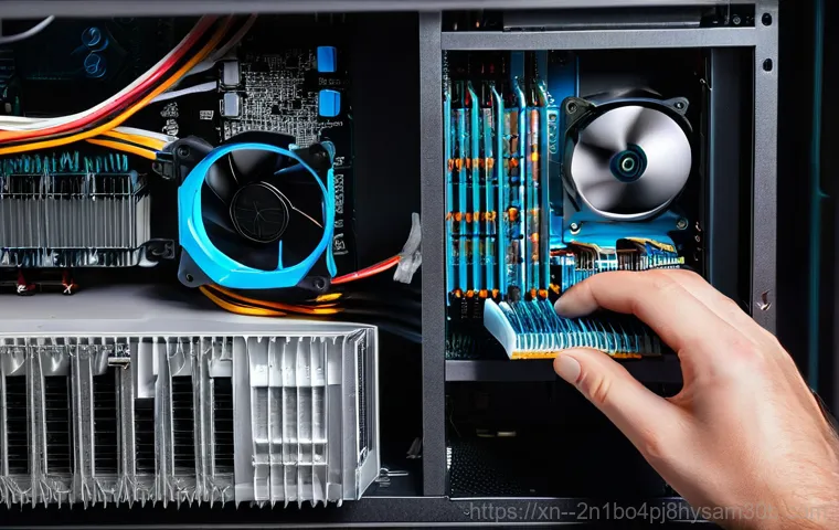 관수동 메인보드조립 및 교체수리 - A professional computer technician, wearing an anti-static wrist strap and gloves, meticulously inst...