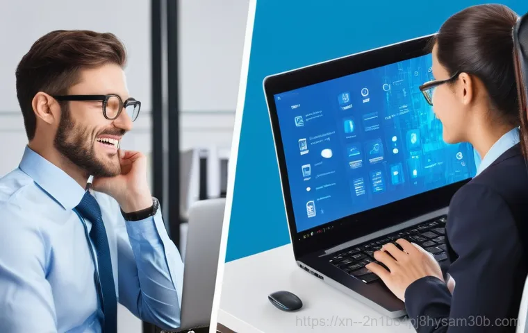 북한동 출장방문윈도우 windows 설치 - A professional male computer technician, wearing a neat polo shirt with a company logo, carefully in... 북한동 출장방문윈도우 windows 설치 - A professional male computer technician, wearing a neat polo shirt with a company logo, carefully in...