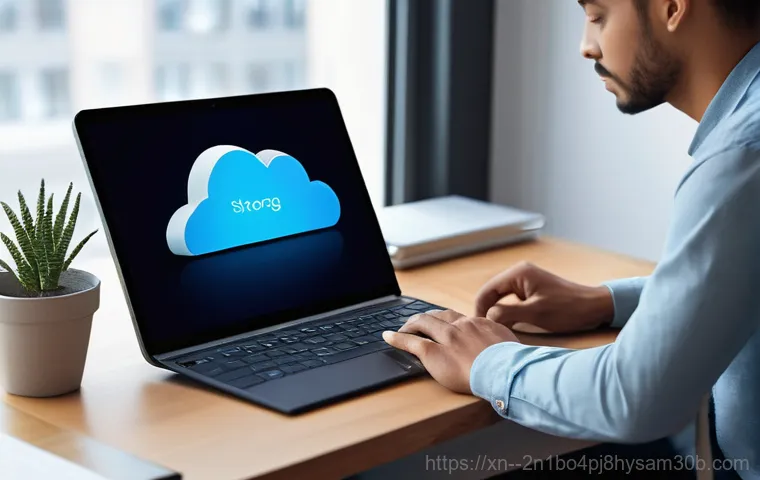 산림동 STATUS_DISK_FULL - **Prompt:** A focused individual is actively engaged in cleaning their computer. They are seated at ...
