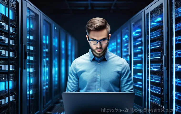 문원동 STATUS_FILE_READ_FAILURE - A professional, mid-30s person, fully clothed in smart casual wear, looks distraught at a laptop scr...