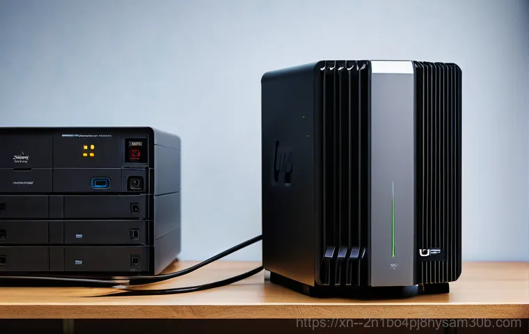 우면동 나스 nas 설정및수리 - A close-up, dynamic shot focusing on the internal components of a Synology NAS, specifically highlig...
