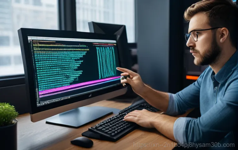 마장동 Press Ctrl Alt Del to restart - A person, slightly frustrated, sitting at a desk in a dimly lit room, staring intently at a computer...