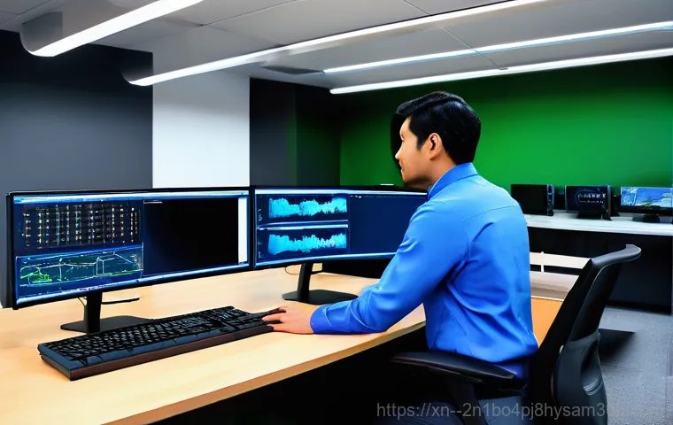 용두동 워크스테이션출장방문수리점 - A close-up shot of a modern workstation's monitor displaying the vibrant Windows 11 logo and a progr... 용두동 워크스테이션출장방문수리점 - A close-up shot of a modern workstation's monitor displaying the vibrant Windows 11 logo and a progr...