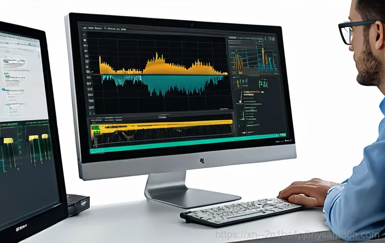 내유동 WIN32K_POWER_WATCHDOG_TIMEOUT - An abstract yet detailed depiction of a computer's internal components. The central focus is a CPU, ...