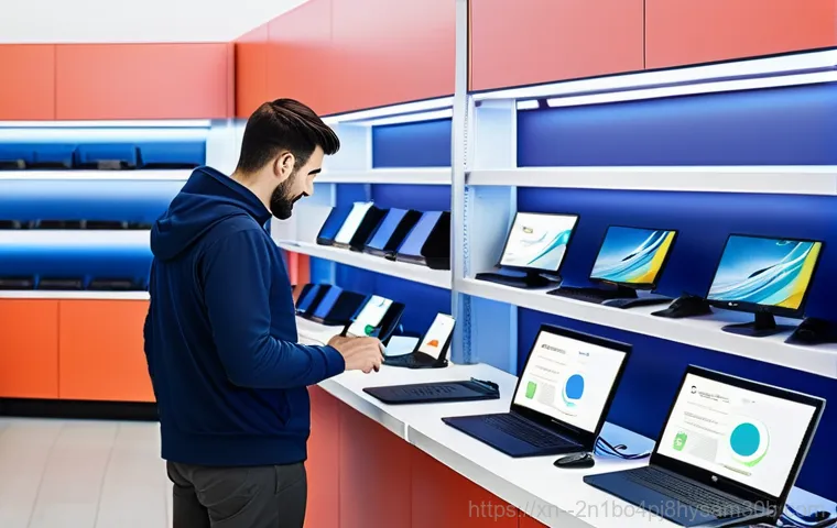 강북구 중고컴퓨터 pc 출장판매설치 - A professional computer technician, wearing a clean uniform with a company logo and a safety vest, c... 강북구 중고컴퓨터 pc 출장판매설치 - A professional computer technician, wearing a clean uniform with a company logo and a safety vest, c...