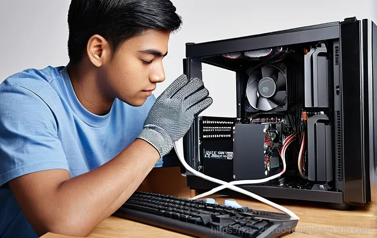 부림동 워크스테이션출장방문수리점 - In a modern but slightly lived-in office, a professional-looking person in their 40s, wearing smart-... 부림동 워크스테이션출장방문수리점 - In a modern but slightly lived-in office, a professional-looking person in their 40s, wearing smart-...