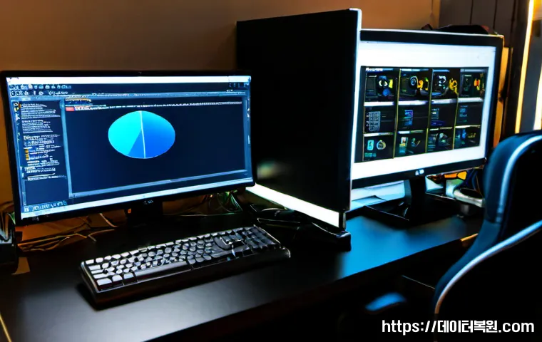 구로동 a disk read error occurred - Photorealistic IT support workstation in a compact Guro-dong office, desktop computer halted at a da...
