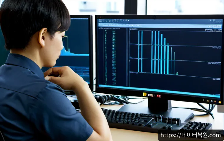 도렴동 STATUS_KERNEL_DATA_CORRUPTION - Photorealistic IT support workstation in a modern office near a quiet historic government district, ...