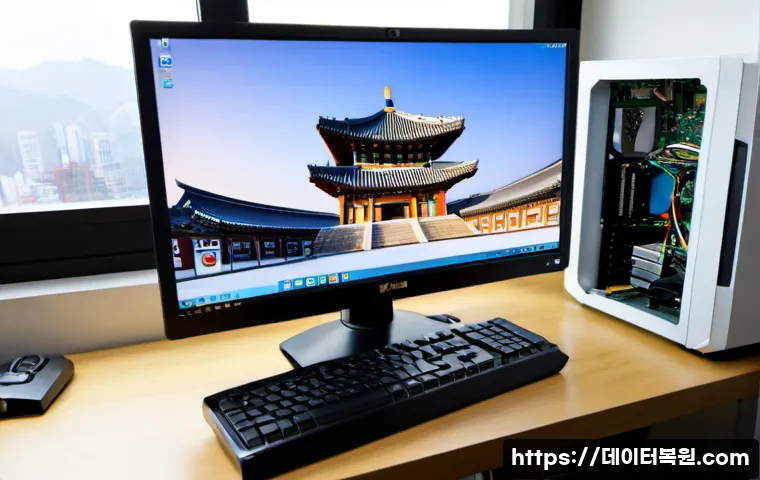창성동 컴퓨터 desktop 출장방문수리점 - Photorealistic onsite desktop repair inside a compact Changseong-dong apartment, skilled technician ...