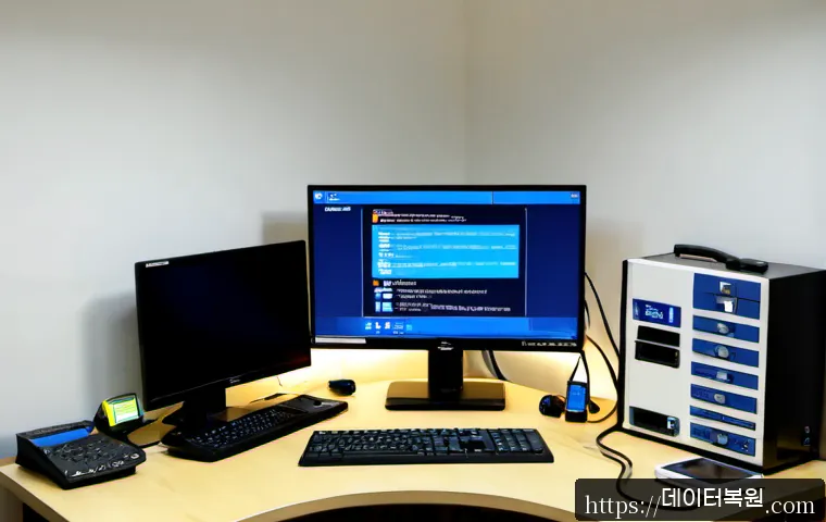 화정동 DRIVER_CORRUPTED_EXPOOL - Photorealistic remote IT support scene in a tidy Hwajeong-dong apartment workstation, dual monitors ...
