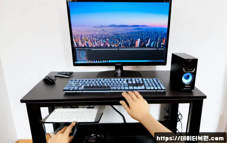 풍동 ubuntu재설치 포맷  초기화 - Photorealistic desktop workstation in a quiet Pungdong apartment, technician reinstalling Ubuntu on ...