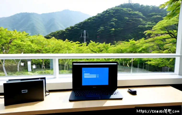 안암동 CDFS_FILE_SYSTEM - Photorealistic university-area IT support studio near a quiet hillside neighborhood, workstation wit...