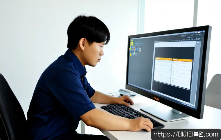 화동 SESSION3_INITIALIZATION_FAILED - Photorealistic IT support workstation in Huadong, engineer examining a dual-monitor CAD design setup...