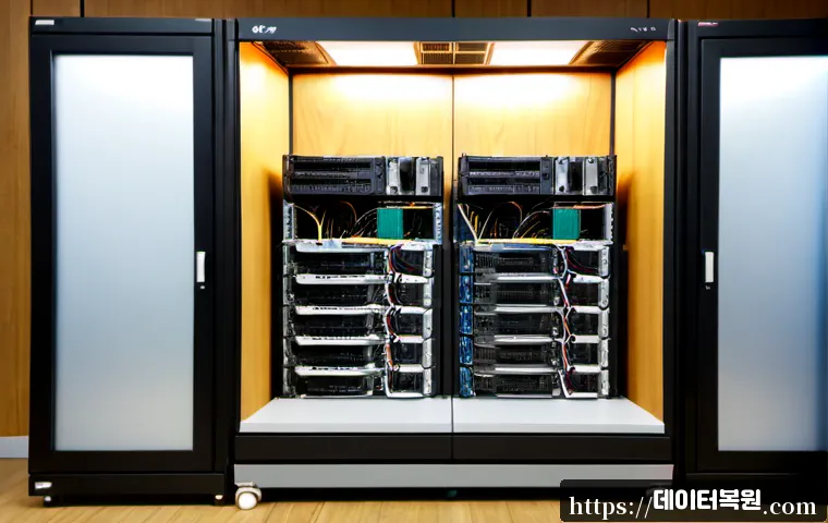 관훈동 서버출장방문수리점 - Photorealistic onsite server repair in a compact Gwanhun-dong office, technician reconnecting neatly...