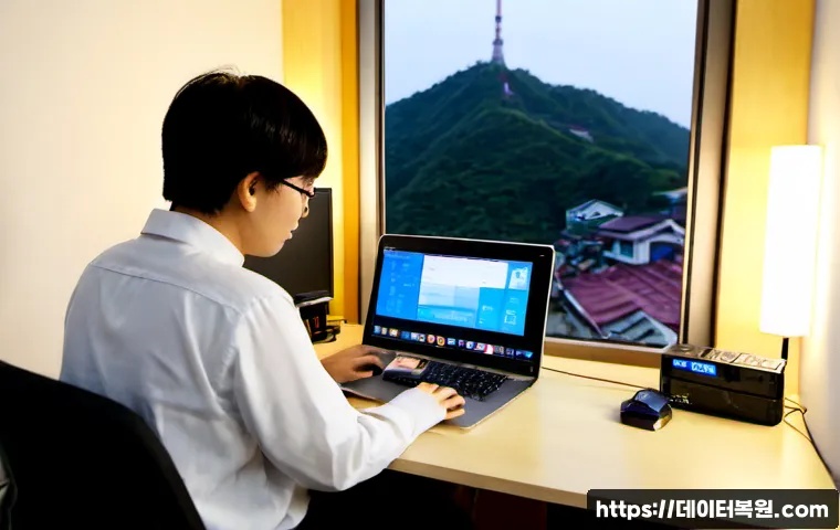 묵정동 부트캠프설치 - Photorealistic remote-support workstation in a compact Mukjeong-dong apartment office, a technician ...