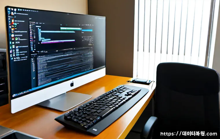 창천동 linux재설치 포맷  초기화 - Photorealistic IT support workstation in a compact Changcheon-dong apartment office, technician rein...