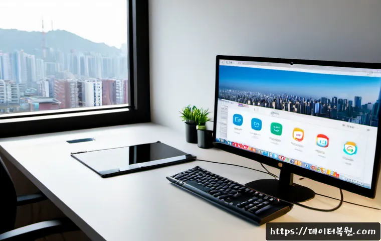 녹번동 STATUS_FLOAT_OVERFLOW - Photorealistic remote-support workstation in a compact Eunpyeong residential office, dual monitors s...
