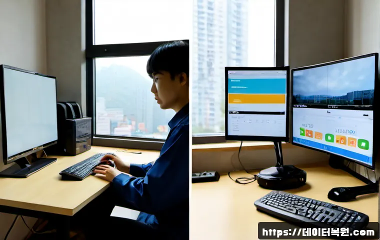 증산동 STATUS_MODULE_NOT_FOUND - Photorealistic remote-support workstation in a compact apartment near Jeungsan-dong, dual monitors s...