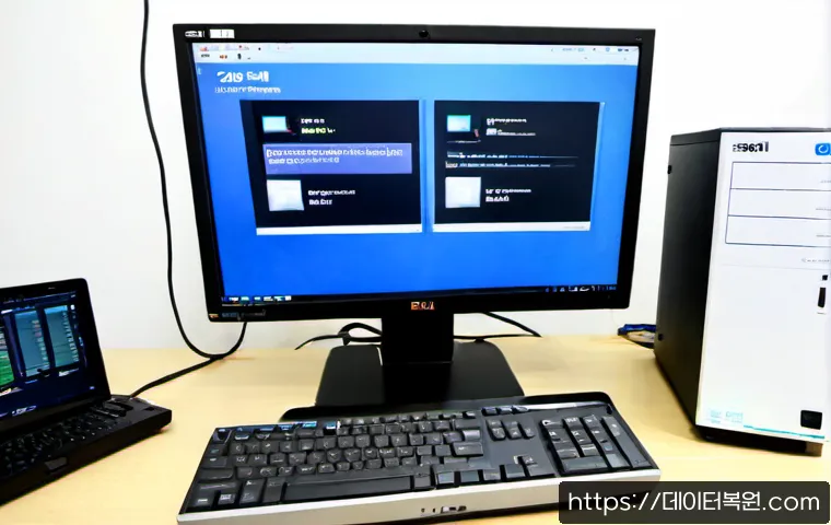 남대문 맥윈도우 부트캠프_bootcamp 재설치 포맷  초기화 - Photorealistic remote-support workstation in a compact Namdaemun electronics repair office, sleek al...