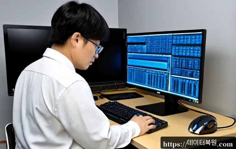 발산동 STATUS_MEMORY_ACCESS_DENIED - Photorealistic IT support workstation in a compact modern office near a quiet residential district, ...