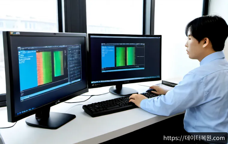 탄현동 STATUS_KERNEL_DRIVER_CORRUPTION - Photorealistic IT support workstation in a modern apartment office near a quiet suburban Korean rail...