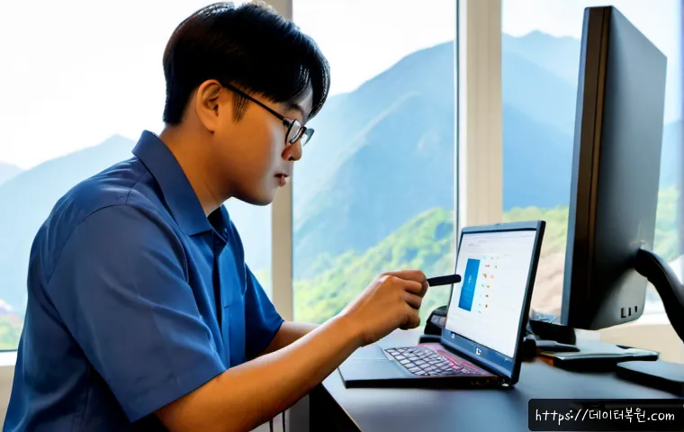 과천시 STATUS_DISK_NOT_INITIALIZED - Photorealistic IT support workstation in Gwacheon, South Korea, technician examining an uninitialize...