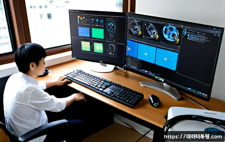 온수동 컴퓨터 desktop 출장방문수리점 - Photorealistic onsite desktop computer repair in a compact Onsudong apartment workspace, technician ...