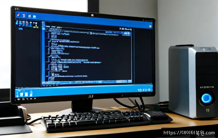 강동구 STATUS_KERNEL_UNSUPPORTED_DEVICE - Photorealistic IT support workstation in a modern Gangdong office, dual monitors showing an abstract...