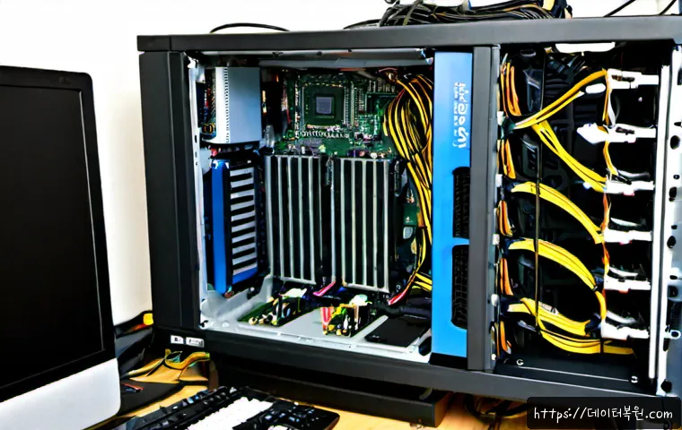 석관동 메모리조립 및 교체수리 - Photorealistic computer repair workstation in a compact Seokgwan-dong apartment office, technician w...