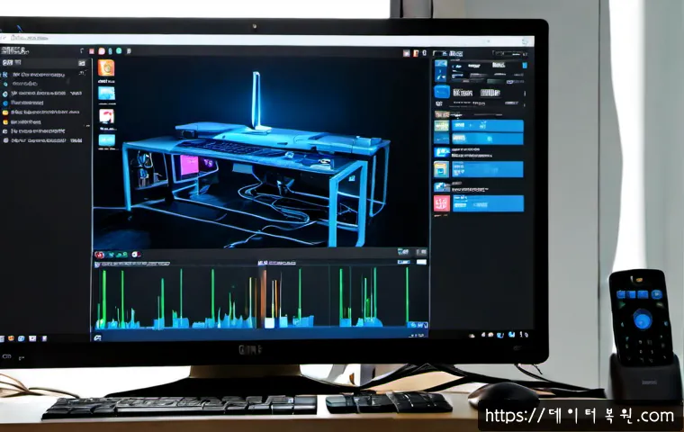 원흥동 all boot options are tried - Photorealistic remote-support workstation in a modern apartment near Wondang Lake Park, desktop comp...