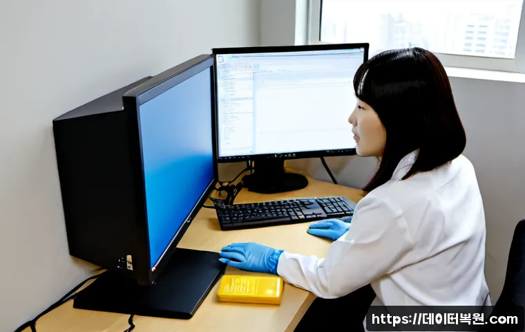 아현동 centos재설치 포맷  초기화 - Photorealistic IT support workstation in a compact Ahyeon-dong office, desktop tower opened beside a...